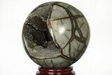 Polished Septarian Geode Sphere - Madagascar #215599-2